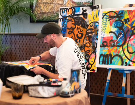 This Contemporary Artist, Rooted in Graffiti, Painted Live at Soho House—And You Can See What Happened.