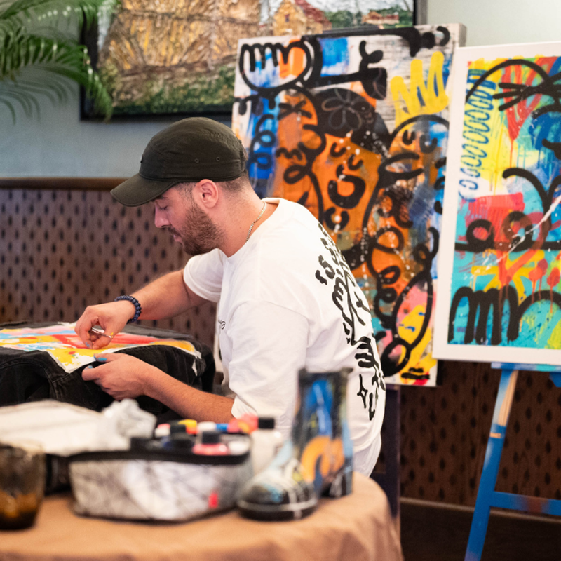 This Contemporary Artist, Rooted in Graffiti, Painted Live at Soho House—And You Can See What Happened.